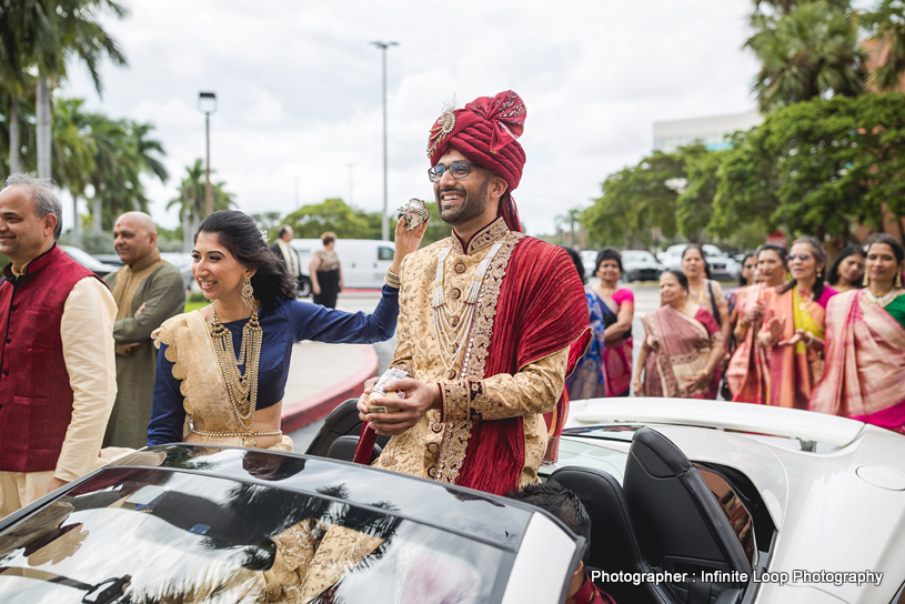 Indian Groom arriving with groomsmen