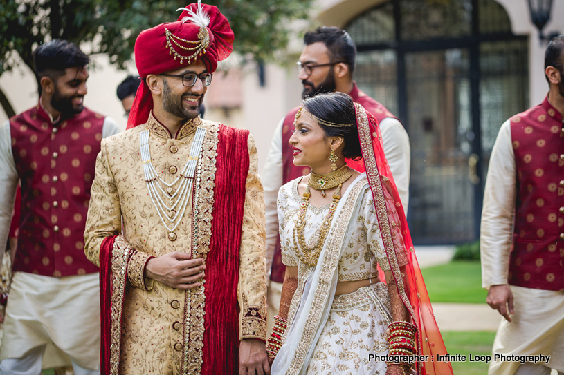 Lovely shot of indian couple taking pictures