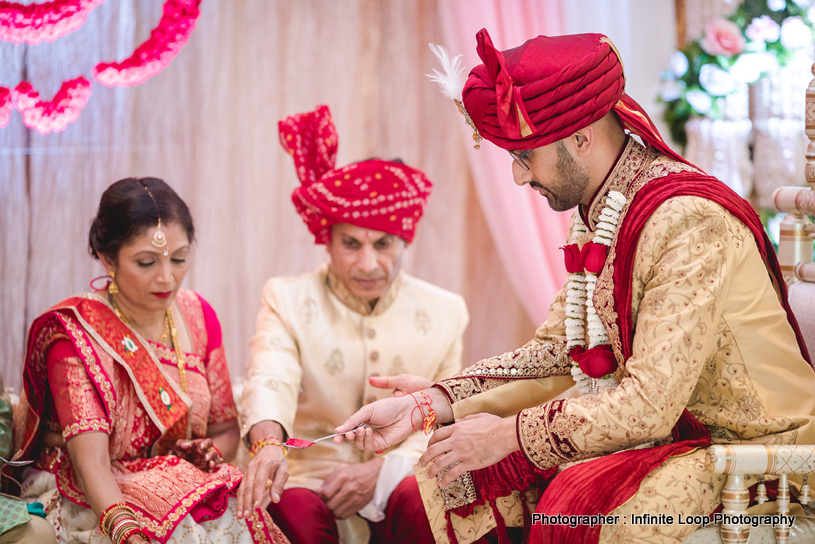 Indian Groom doing wedding rituals