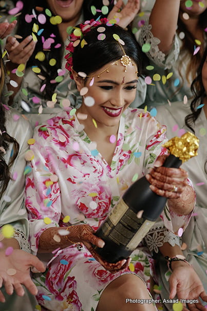 Indian Bride Celebrating just before the ceremony