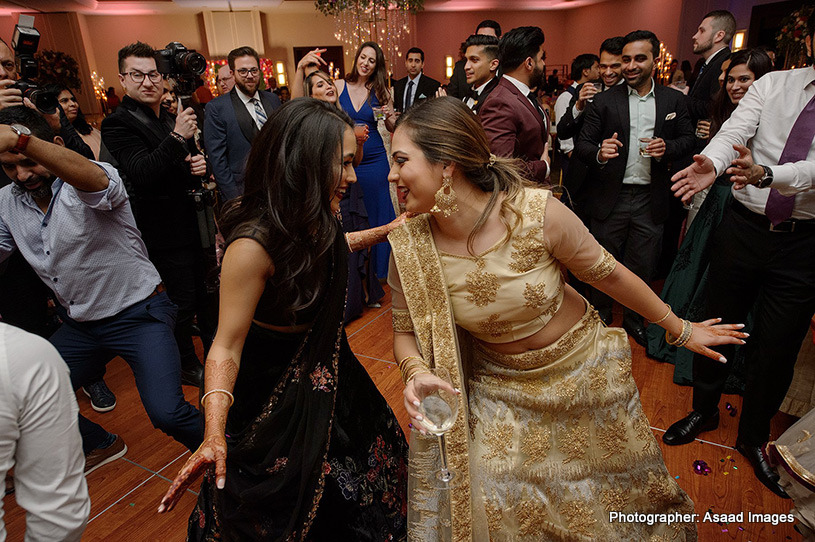 Indian Bride dancing with her friend