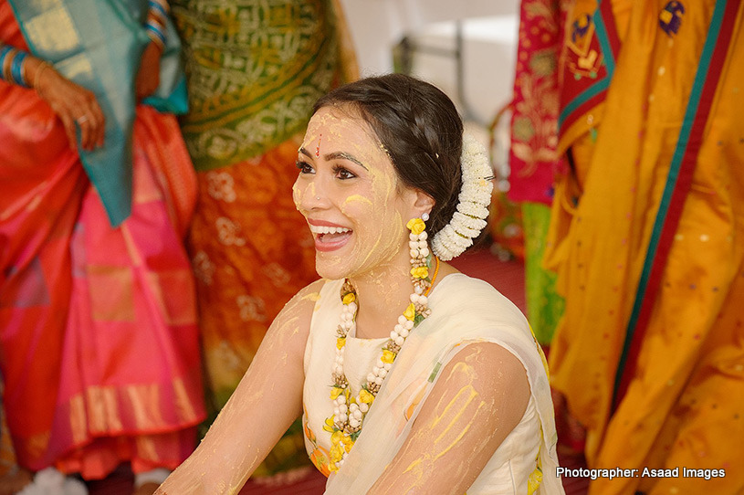 Indian Bride applied With Haldi