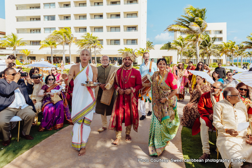 Groom arriving at the wedding ceremony