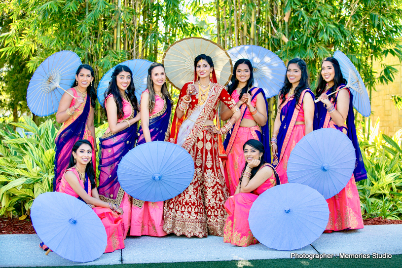 Indian Bride with her Bridesmaids