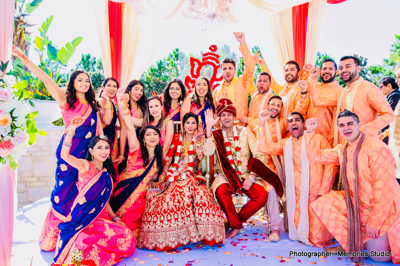 Indian Couple with family and friends