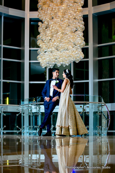 Indian Couple Posing at the reception