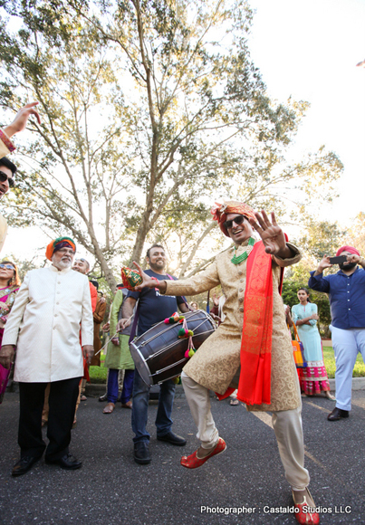 Indian Groom Dancing at his Baraat Posseccion