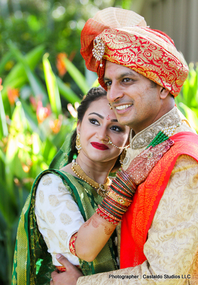 Indian Bride and Groom Possing for Phototshoot