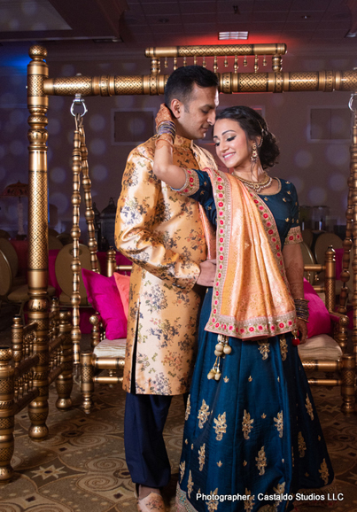 Indian Bride and Groom Ready for Pre wedding Ceremony Sangeet