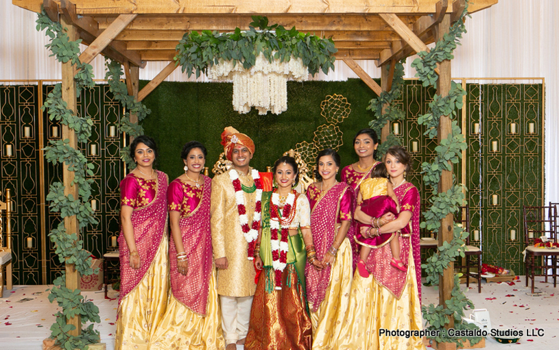 Indian Couple with Bridesmaids Capture