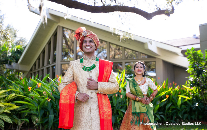 Indian Bride Going for First Look of Indian Groom