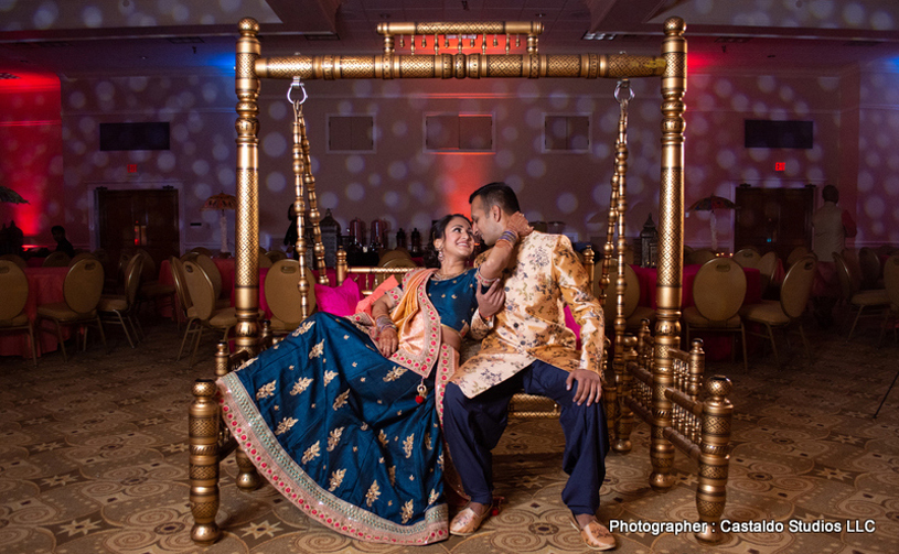 Indian Bride and Groom Possing for Photoshoot