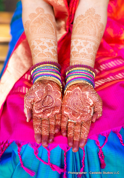 Indian Bride Showing Her Wedding Mahendi