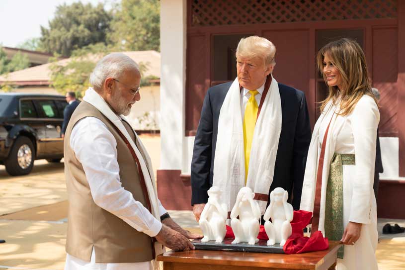 Monkey statues in the Sabarmati Ashram