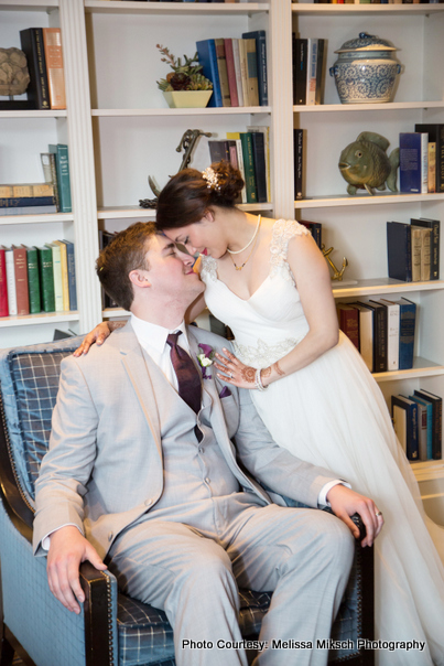 Newly weds couple ready for reception ceremony