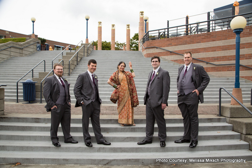 Indian Bride with Groomsmen