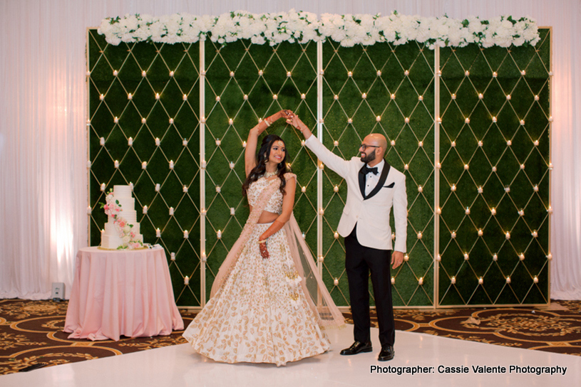 Indian Bride and Groom posing for the photoshoot