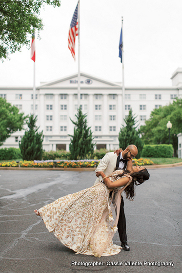 Indian Bride and groom having romantic moment