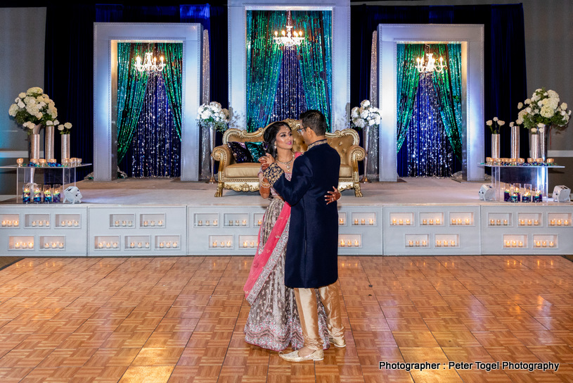 Indian Bride and groom having romantic moment