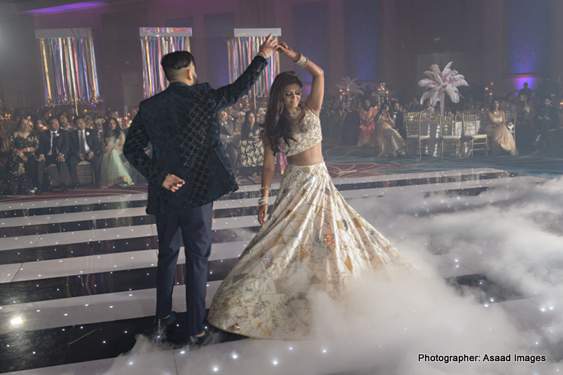 Indian Lovebirds dancing on Bollywood romantic song