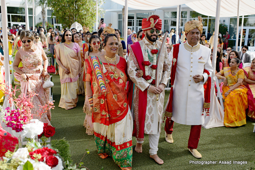 Indian agroom's great entrance to the wedding mandap