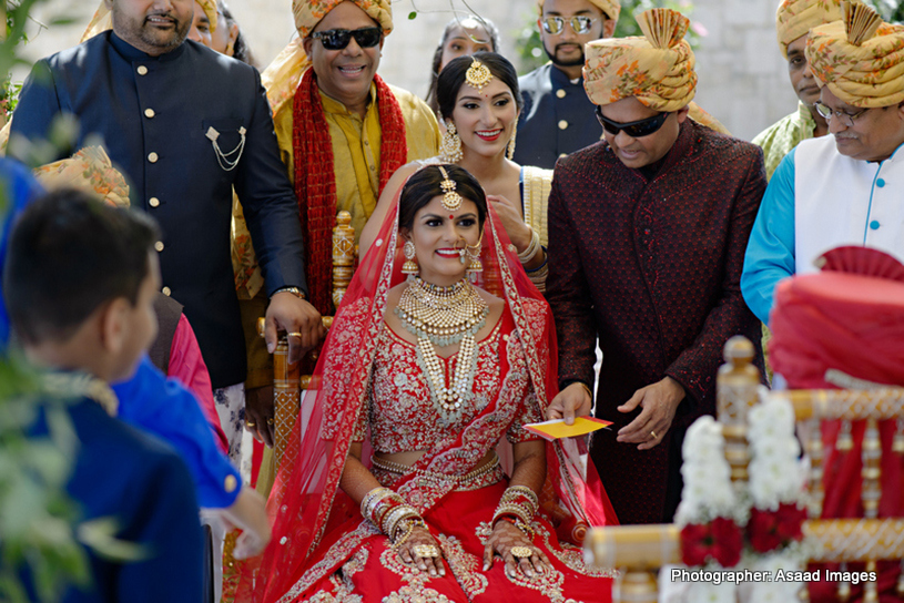 Indian Bride and Groom Taking Seven Vows - Saptapadi