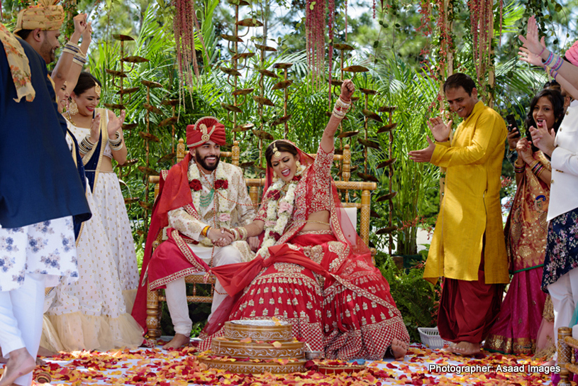 Indian Livebirds Enjoying Wedding Ritual