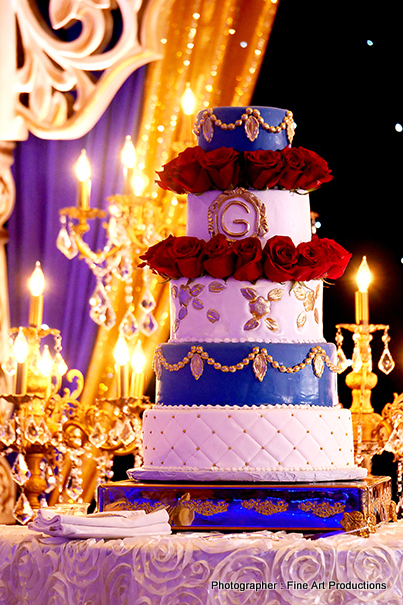 Lovely capture of indian bride and groom cutting cake