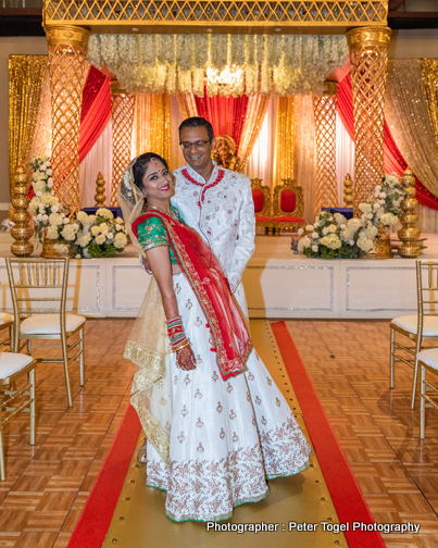 Indian Bride and Groom Under wedding Mandap