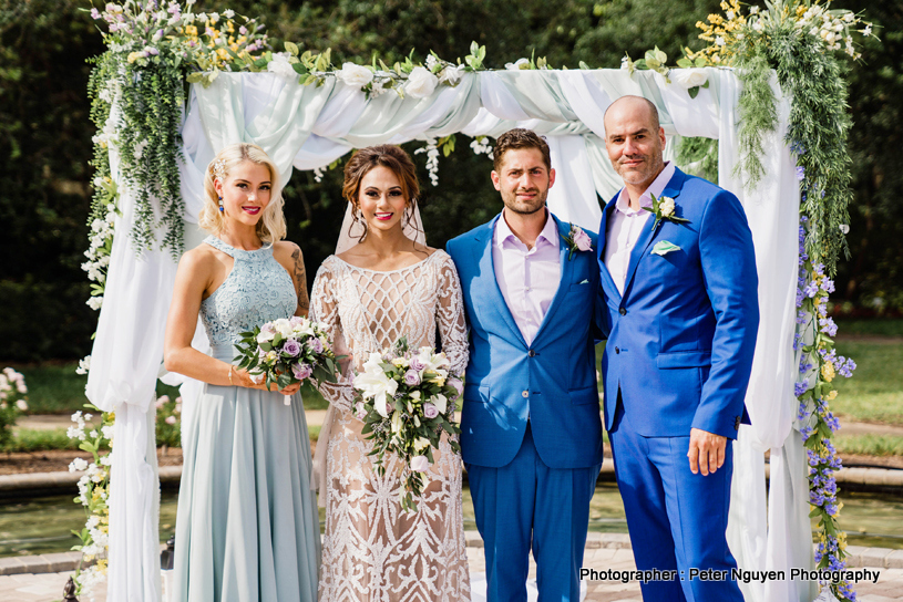 Indian Bride and Groom with their Friends capture