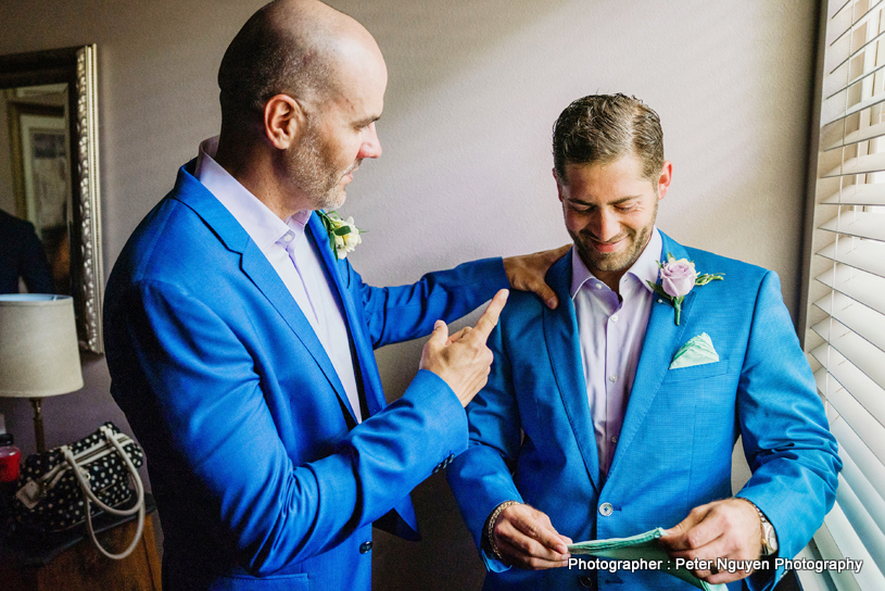 Groom Getting Ready for Reception