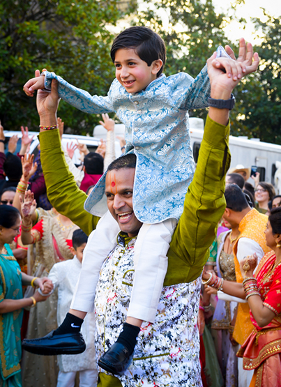 Friends Anf Family dancing at the baraat