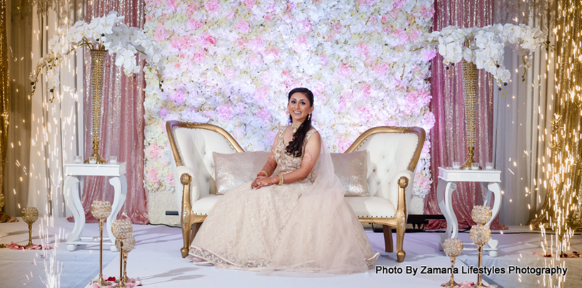 Bride posing at the wedding reception