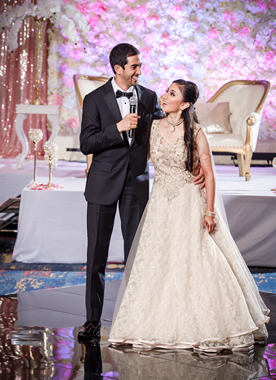 Indian Couple at the wedding reception