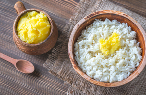 Ghee, clarified butter, is a good substitute for cooking oil and is frequently used in Indian and Middle Eastern recipes