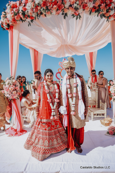  Indian Couple Arriving at the Mandap
