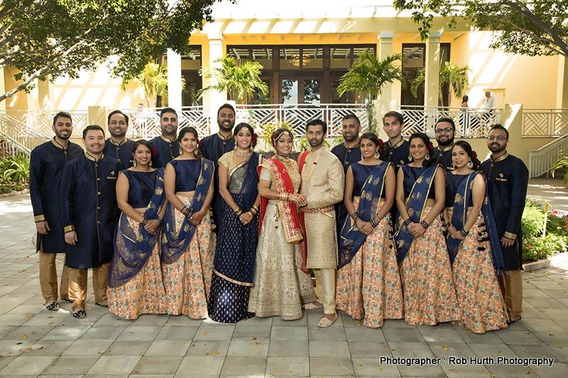Indian Couple with friends and Family