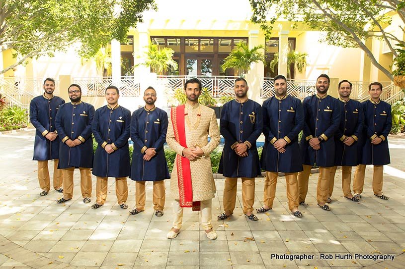 Indian Groom With His GroomsMen