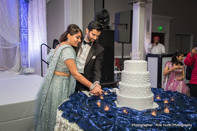 Indian Couple Cake cutting ceremony