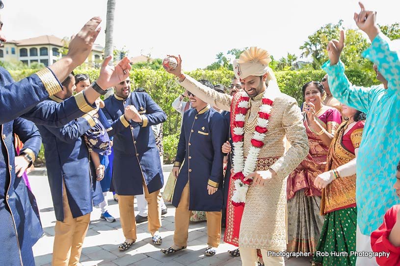 Indian Groom Dancing With the baraat