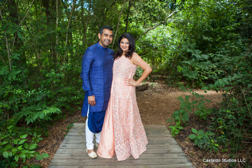 Indian Couple Posing Outdoors