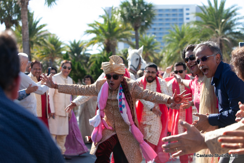 Indian Groom Dancing at the Baraat