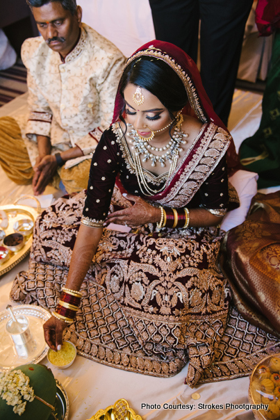 Indian bride doing wedding rituals