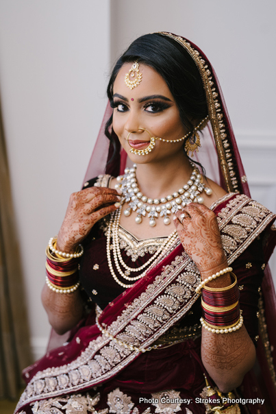 Detailed look of indian bridal jewelry