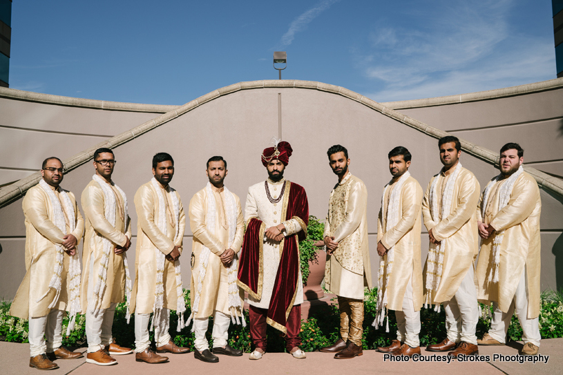 Groom posing with his Friends