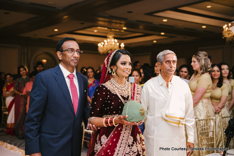 Bride Entering Indian Wedding Mandap