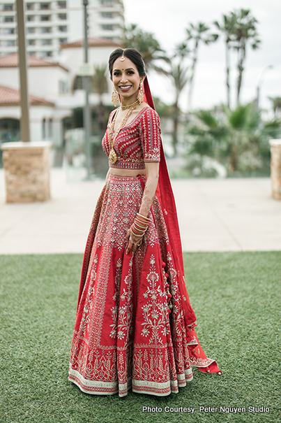 Bride posing outdoors