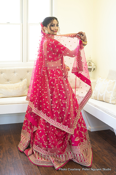 Indian Bride In beautiful Pink Lengha
