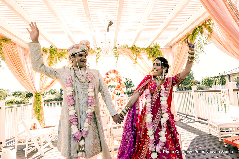 Indian Couple Dancing at wedding ceremony