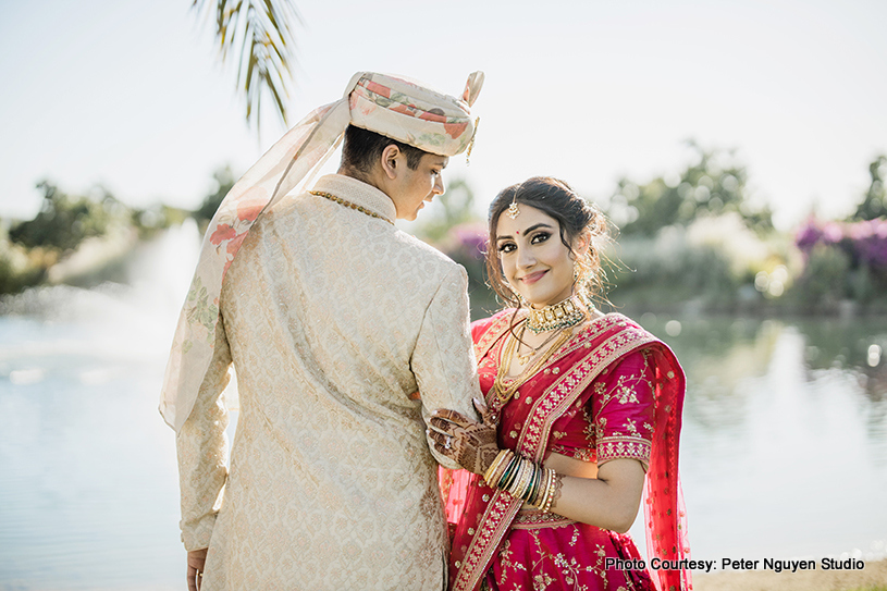 Indian Groom looking in the eyes of the wife to be